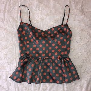 Zara polka dot peplum top